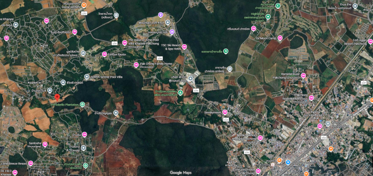 แผนที่ ที่ดิน COZY Land 1 @ Pakchong Google Map (Satellite)